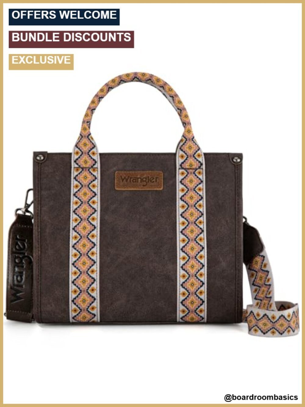 Western Tote Bag with Zipper, Faux Leather Satchel Crossbody Purse